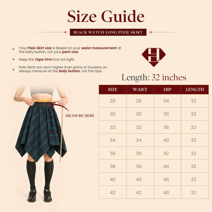 Women's Twilight Long Pixie Skirt | Black Watch