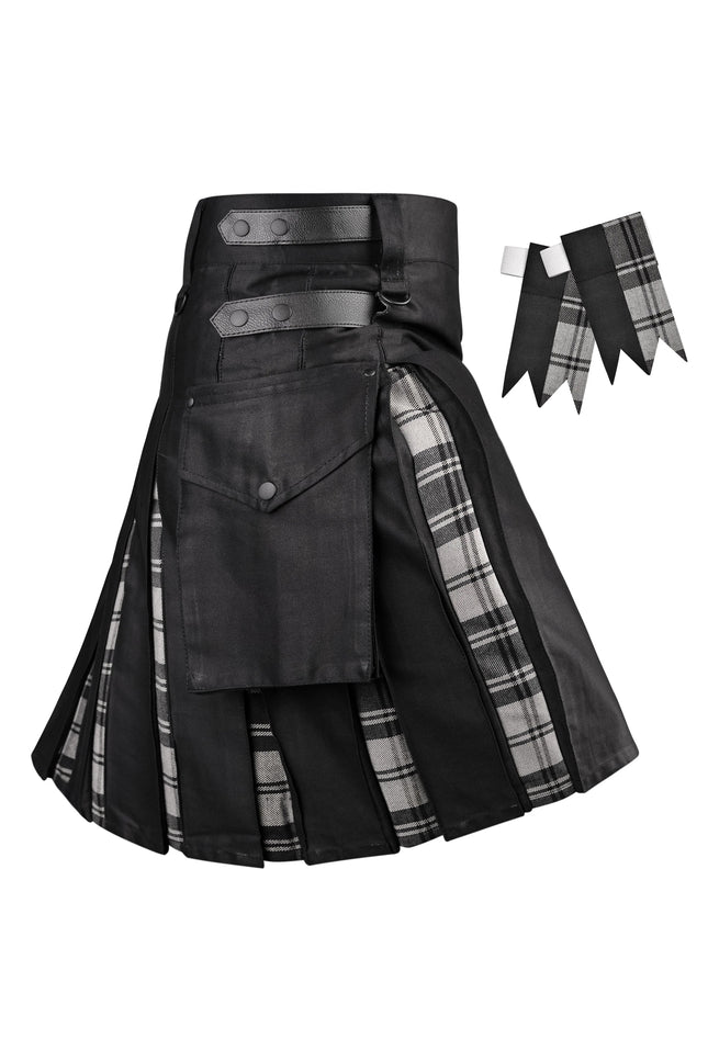 Grey Douglas Hybrid Utility Kilt for Men  - Traditional Style with Modern Functionality | Big & Tall