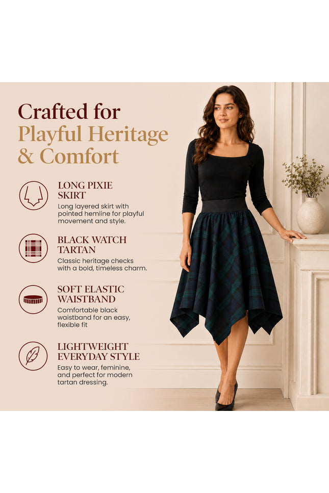 Women's Twilight Long Pixie Skirt | Black Watch
