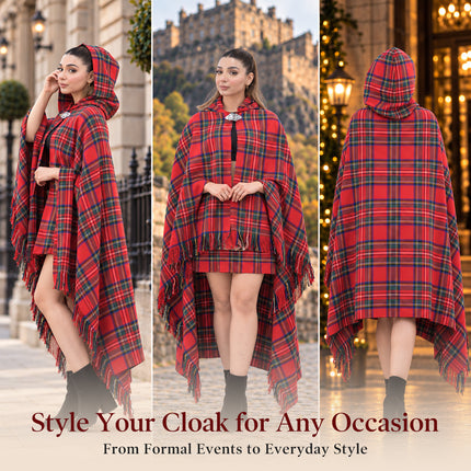 Women Tartan Cloak - Royal Stewart