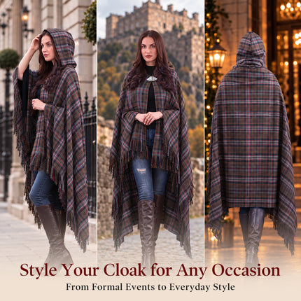 Women Tartan Cloak - Scottish Heritage Weathered