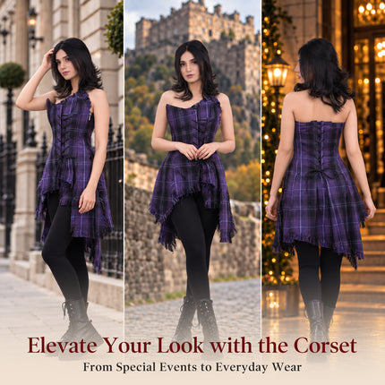 Bella Tartan Corset (Passion Of Scotland Purple)