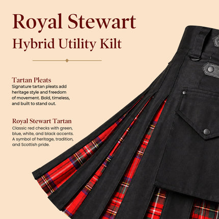 Royal Stewart Hybrid Utility Kilt for Men  - Traditional Style with Modern Functionality