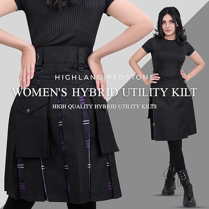 Women's Hybrid Utility Kilt Black| Heritage of Scotland