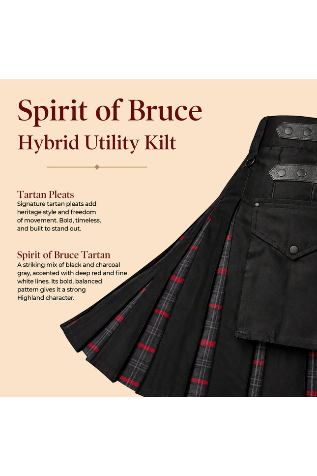 Spirit Of Bruce Hybrid Utility Kilts for Men  - Traditional Style with Modern Functionality | Big & Tall