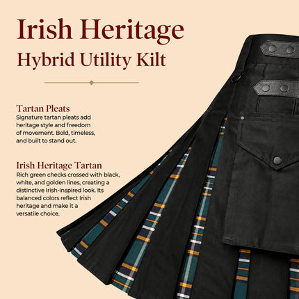 Irish Heritage Hybrid Utility Kilts for Men  - Traditional Style with Modern Functionality | Big & Tall