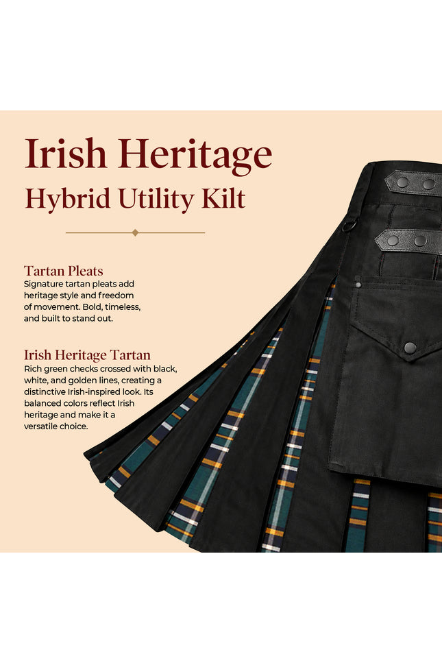 Irish Heritage Hybrid Utility Kilts for Men  - Traditional Style with Modern Functionality | Big & Tall