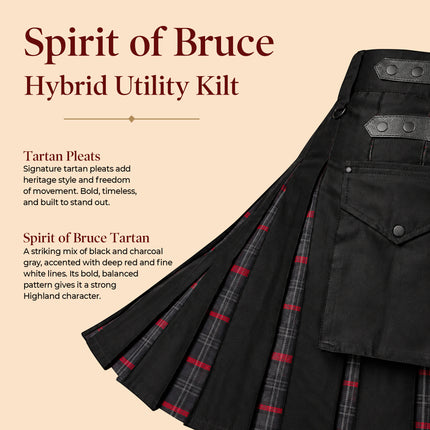 Spirit Of Bruce Hybrid Utility Kilts for Men  - Traditional Style with Modern Functionality