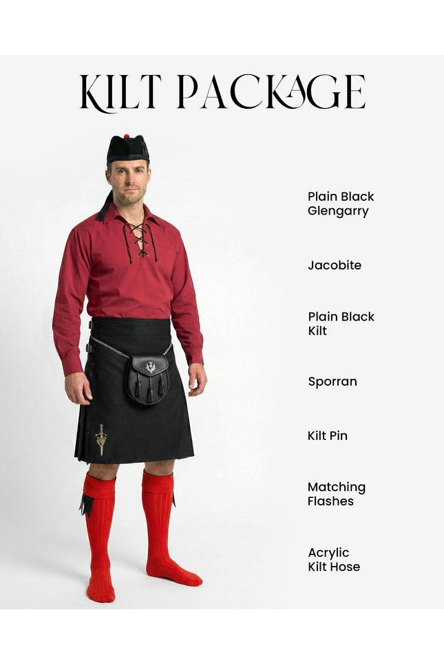 Acrylic Kilt Package | Plain Black