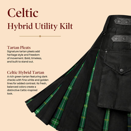 Celtic Hybrid Utility Kilt for Men - Traditional Style with Modern Functionality | Big & Tall