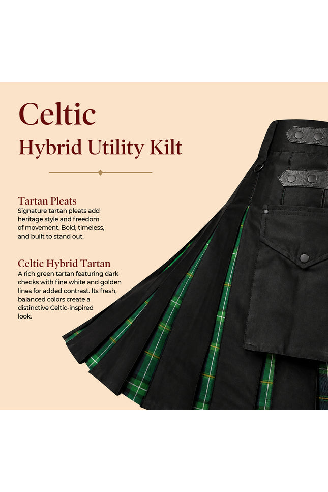 Celtic Hybrid Utility Kilt for Men - Traditional Style with Modern Functionality | Big & Tall