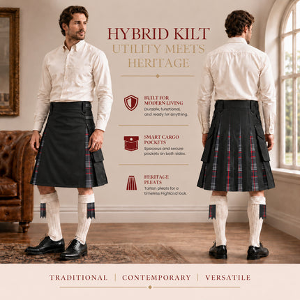 Spirit Of Bruce Hybrid Utility Kilts for Men  - Traditional Style with Modern Functionality | Big & Tall