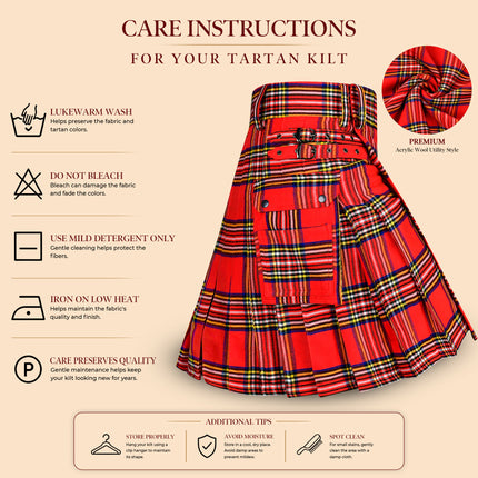 Valor Acrylic Utility Kilt | 16oz Royal Stewart Tartan KIlt