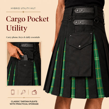 Celtic Hybrid Utility Kilt for Men - Traditional Style with Modern Functionality | Big & Tall