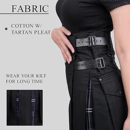 Women's Hybrid Utility Kilt Black| Heritage of Scotland