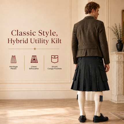 Grey Highlander Hybrid Utility Kilt for Men - Traditional Style with Modern Functionality | Big & Tall