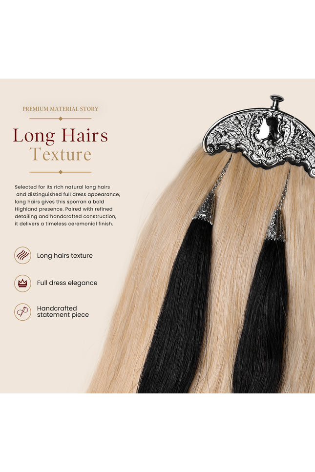 Full Dress Horse Hair Sporran with Thistle Leaf Cantle