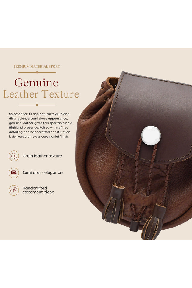 Rob Roy Leather Sporran | Brown