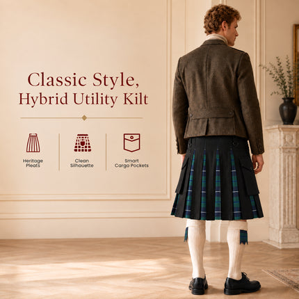 Blue Douglas Hybrid Utility Kilt for Men  - Traditional Style with Modern Functionality