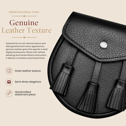 Leather Sporran I Black Grained