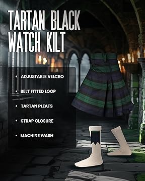 Sports kilt For Men - Athletic Kilt P.V. 8 Yard | Velcro Closing | Big & Tall