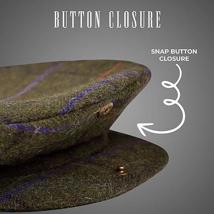 Gatsby Hat Blend Wool Vintage Flat Ivy Cabbie Cap | Greenish Brown