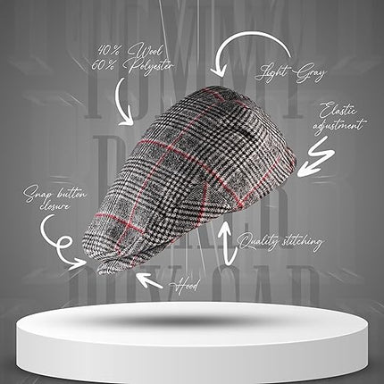 Gatsby Hat Blend Wool Vintage Flat Ivy Cabbie Cap | Light Grey