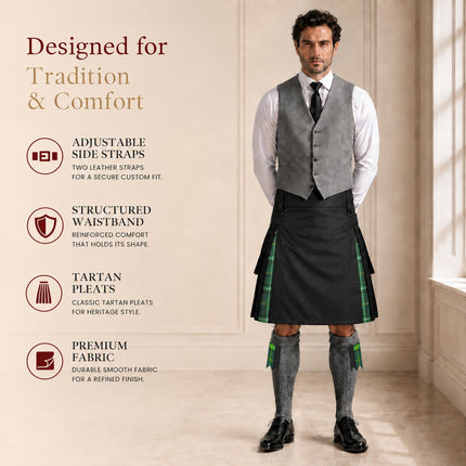 Celtic Hybrid Utility Kilt for Men - Traditional Style with Modern Functionality | Big & Tall