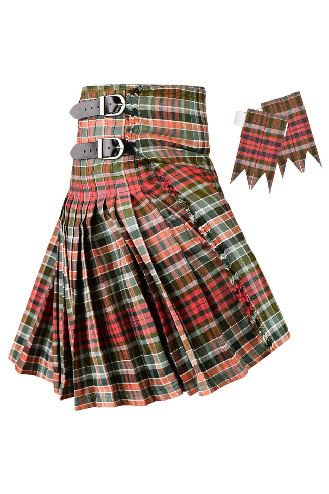 Kilt for Men I Gordon Weathered Red Tartan Kilt Polyviscose 8 Yard Traditional Men Kilt | Big & Tall
