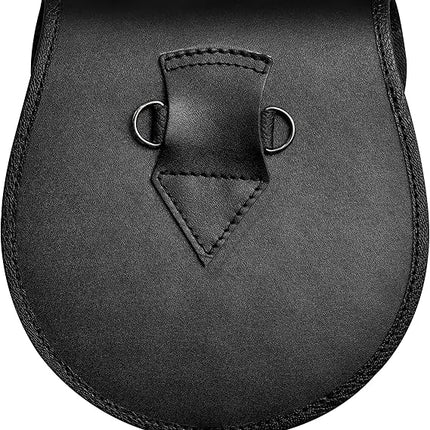 Deluxe Leather Sporran Black with Thistle Antique