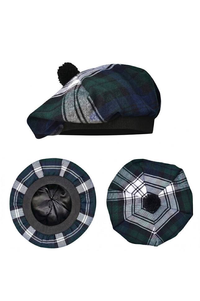 Tam O'Shanter Hat with Pompom | Black Watch Dress Tartan