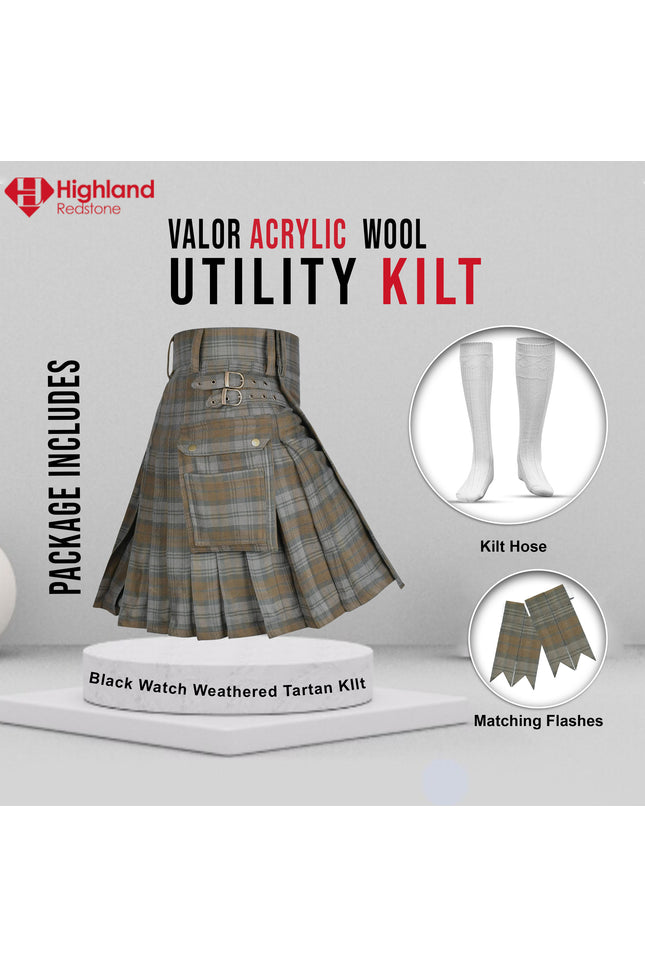 Valor Acrylic Kilt Bundle Lite | Black Watch Weathered