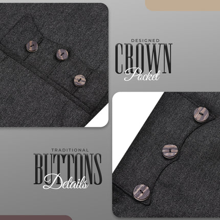 Black Crail Jacket & Vest  -  Italian Tweed Wool | Scottish Formalwear