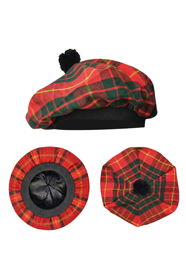 Tam O'Shanter Hat with Pompom | Cameron Red Tartan