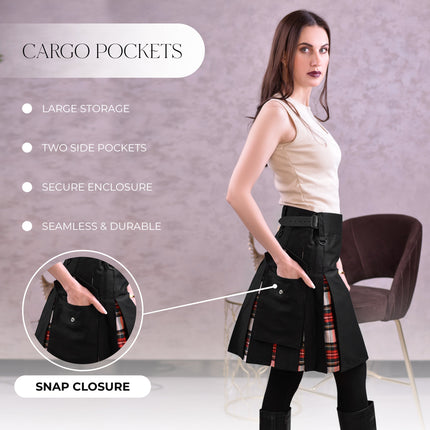 Women's Hybrid Utility Kilt | Dress Stewart Tartan | Big & Tall
