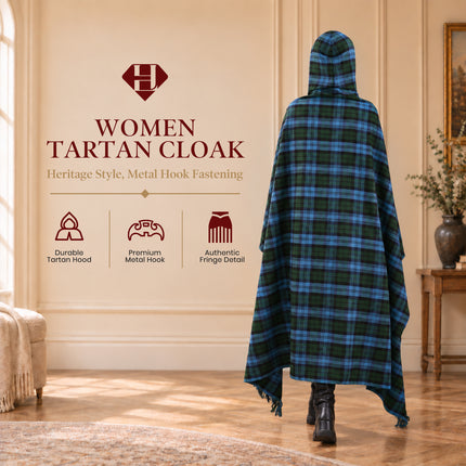 Women Tartan Cloak - Ancient Campbell