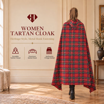 Women Tartan Cloak - Royal Stewart