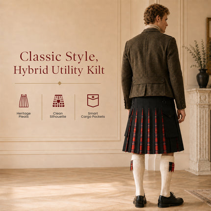 Royal Stewart Hybrid Utility Kilt for Men  - Traditional Style with Modern Functionality