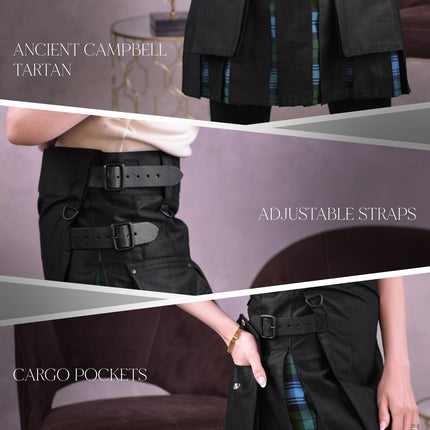 Women's Hybrid Utility Kilt | Ancient Campbell Tartan | Big & Tall