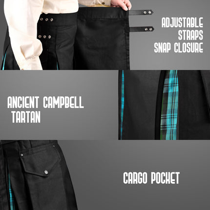 Ancient Campbell Hybrid Utility Kilt for Men  - Traditional Style with Modern Functionality