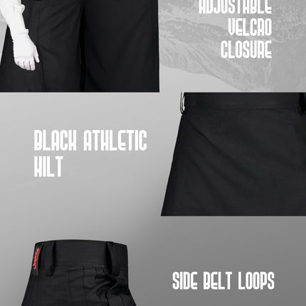 CoreStone Athletic Kilt - Black | Sports kilt For Men