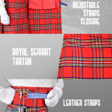 Acrylic Kilt | 16oz  Royal Stewart Tartan Kilt | Big & Tall