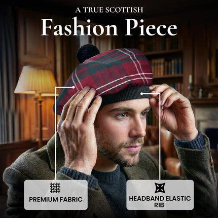 Tam O'Shanter Hat with Pompom | Crawford Tartan