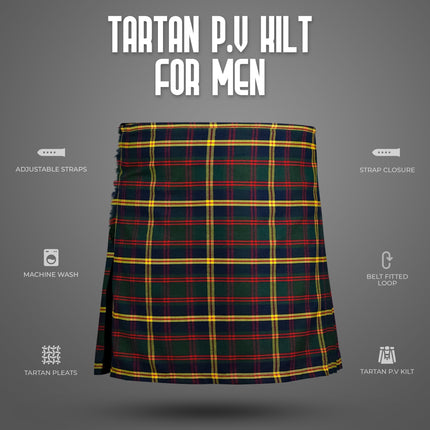 Kilt for Men I US Marine Corps - Leathernecks  Tartan Kilt Polyviscose 8 Yard Traditional Men Kilt | Big & Tall