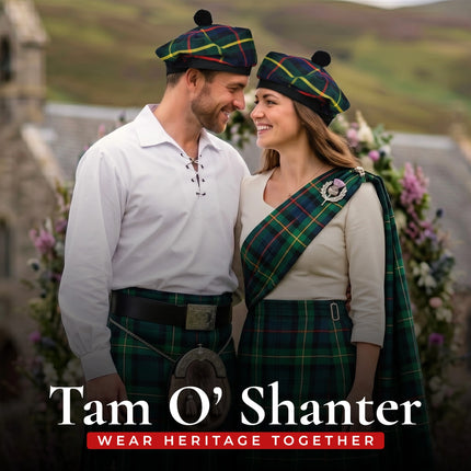 Tam O'Shanter Hat with Pompom | Farquharson Tartan