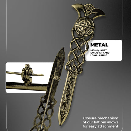 Scottish Kilt Pin for men | Gaelic Pewter Antique