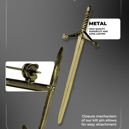Scottish Kilt Pin for men | Pewter Sword Antique