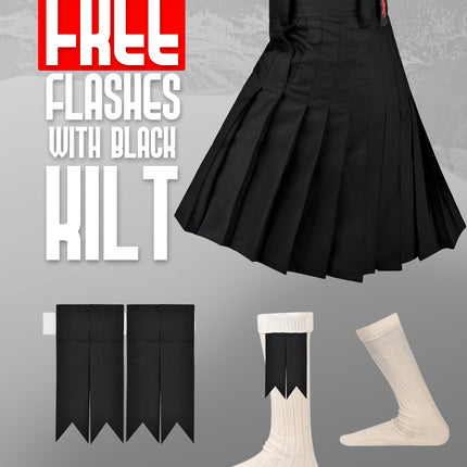 CoreStone Athletic Kilt - Black | Sports kilt For Men