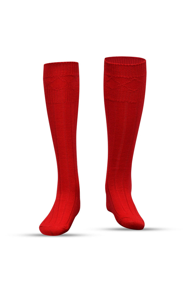 Comfortable Wool Blend Red Kilt Hose | High-Quality Kilt Socks