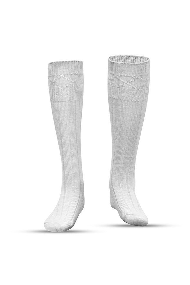 Comfortable Wool Blend White Kilt Hose | High-Quality Kilt Socks